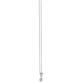 21
Aquamarine Zircon 16.5"-18.5" Celebration Rhodium Plated Necklace