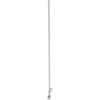 50 Topaz Zircon 16.5"-18.5" Celebration Rhodium Plated Necklace