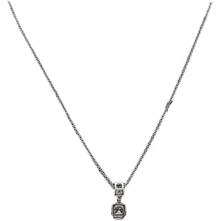 50 Topaz Zircon 16.5"-18.5" Celebration Rhodium Plated Necklace