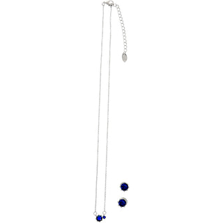 September Sapphire 16.5"-18.5" Birthstone Jewelry Gift Set