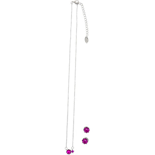 October Pink Tourmaline 16.5"-18.5" Birthstone Jewelry Gift Set