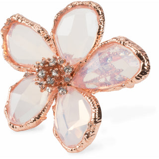 Clear Size 7 Rose Gold Plated Ring