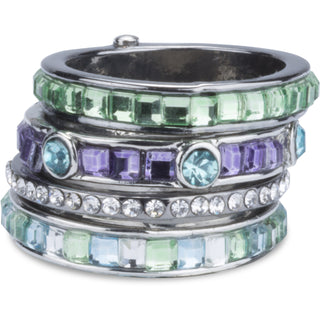 Seascape Size 7 Ring with 4 Stacked Crystal Layers