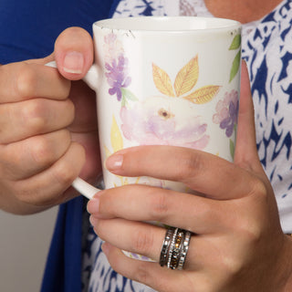 Earthtone Size 7 Ring with 4 Stacked Crystal Layers