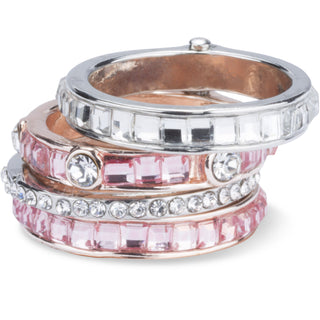 Romance Ring with Stacked Crystal Layers