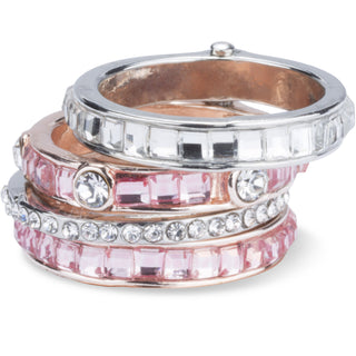 Romance Size 7 Ring with 4 Stacked Crystal Layers
