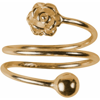 1 Coil Flower Gold Spiral Adjustable Ring