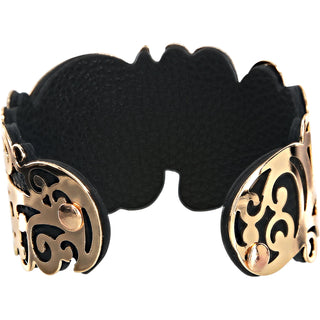 Gold & Black 1.5" Flourish Cuff Bracelet