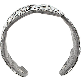 Silver & Gray 1.5" Flourish Cuff Bracelet