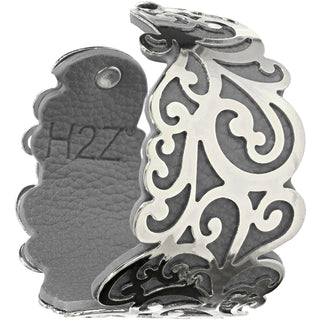 Silver & Gray 1.5" Flourish Cuff Bracelet