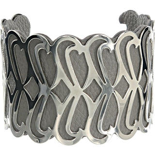 Silver & Gray 2" Infinity Cuff Bracelet