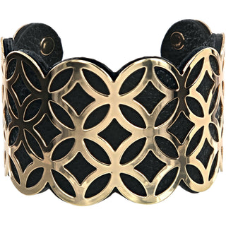 Gold & Black 1.75" Geometric Cuff Bracelet
