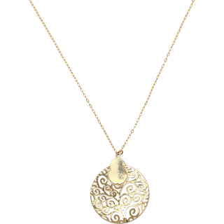 Gold Swirl Mother of Pearl Necklace