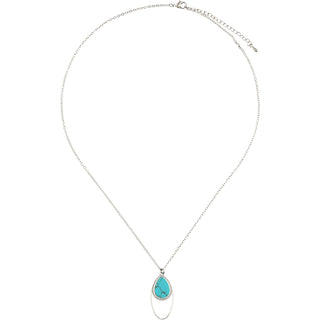 Silver Double Drop Turquoise Necklace