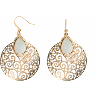 Gold Swirl Mother of Pearl Earrings