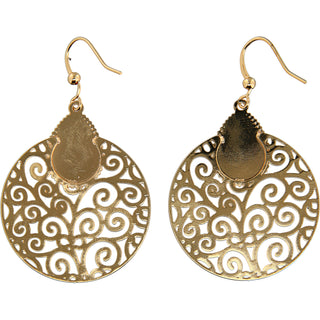 Gold Swirl Mother of Pearl Earrings