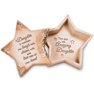 Daughter 4" x 3.75" Star Keepsake Box