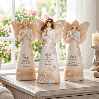 Aunt 6" Angel Holding Flowers
