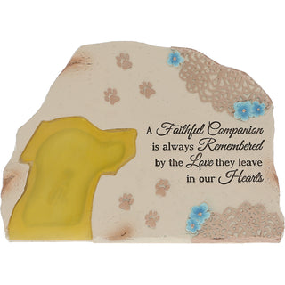 Faithful Companion 7" x 5" Solar Memorial Garden Stone