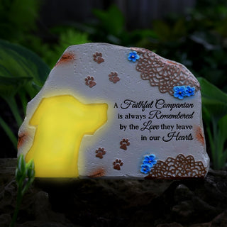 Faithful Companion 7" x 5" Solar Memorial Garden Stone