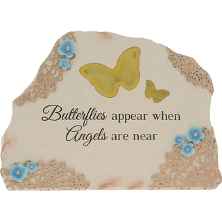 Butterflies Appear 7" x 5" Solar Memorial Garden Stone