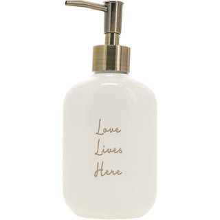 Love Lives Here Ceramic Soap/Lotion Dispenser