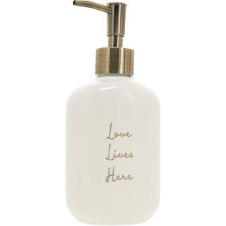 Love Lives Here Ceramic Soap/Lotion Dispenser