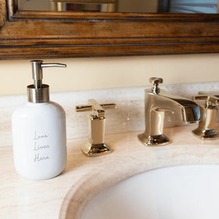 Love Lives Here Ceramic Soap/Lotion Dispenser