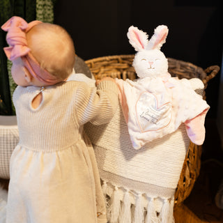 Somebunny Pink Lovey Lovey Blanket Bunny with Teether