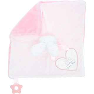 Somebunny Pink Lovey Lovey Blanket Bunny with Teether