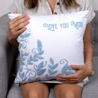 Mom - Vines 16" Punch Needle Embroidered Pillow