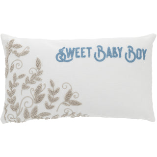 Baby Boy - Vines 16" x 10" Punch Needle Embroidered Pillow