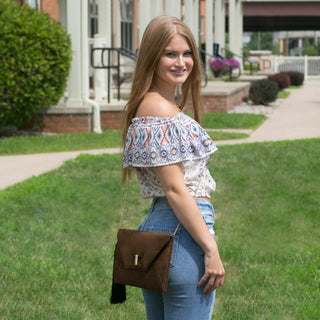 Valerie Chocolate 10.5" x 0.5" x 7.5" Oversized Clutch