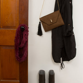 Valerie Chocolate 10.5" x 0.5" x 7.5" Oversized Clutch