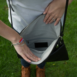 White 12.5" x 1" x8" Fold Over Clutch
