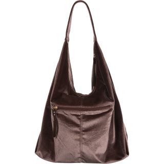 Coffee Velvet Shoulder Bag