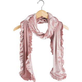 Wine Ruffled Velvet Scarf