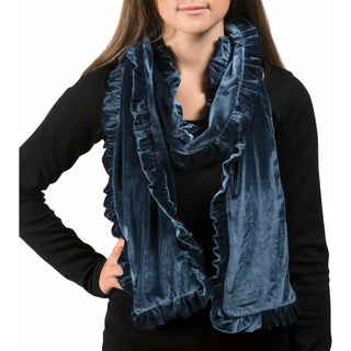 Ruffled Velvet Scarf