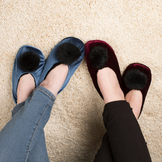 Slate S/M Velvet Slipper