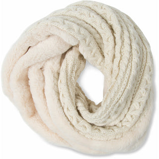 Winter    Cable Knit & Faux Fur Infinity Scarf