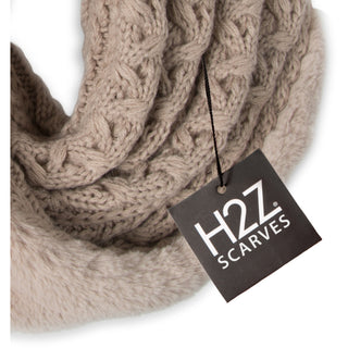 Soft    Cable Knit & Faux Fur Infinity Scarf