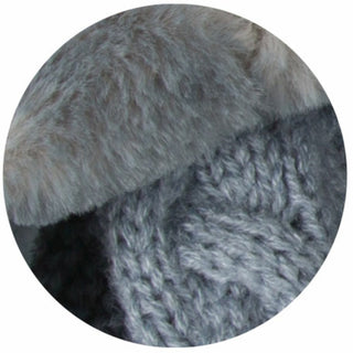 Cadet Blue  Cable Knit & Faux Fur Infinity Scarf