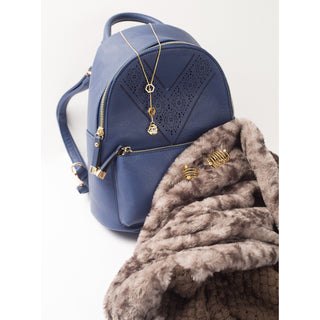 Warm Brown Weave Knit & Faux Fur Infinity Scarf