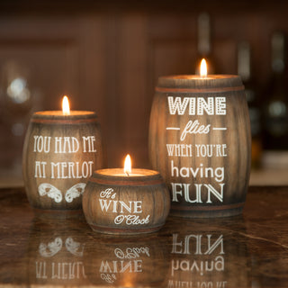 You had me at Merlot 3.75" Wine Barrel Candle Holder