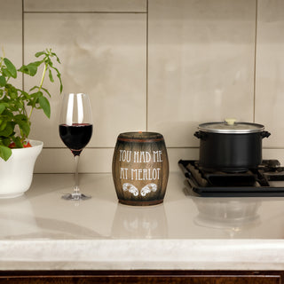 You had me at Merlot 3.75" Wine Barrel Candle Holder
