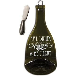 Eat, Drink & Be Merry 12" Wine Bottle Serving Tray & Spreader