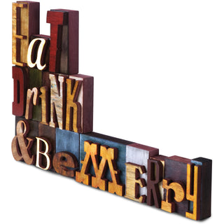 Eat, Drink & Be Merry 18" x 12" Wood Block Letters