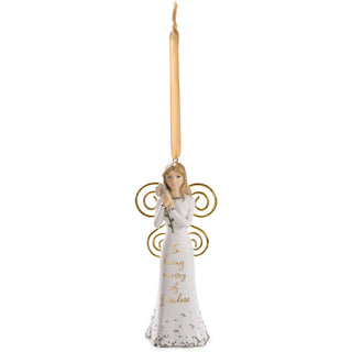 Grandma 4.5" Angel Ornament Holding Flower