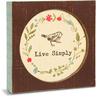 Live Simply 4.5" x 4.5" Plaque