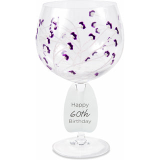 Purple Sprouts 24 oz Hand Decorated Glass